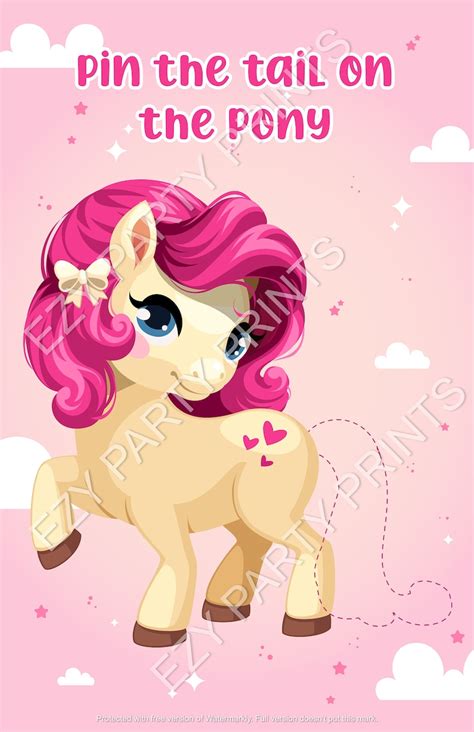 Pin The Tail On The Pony Printable Game Instant Download Etsy Singapore