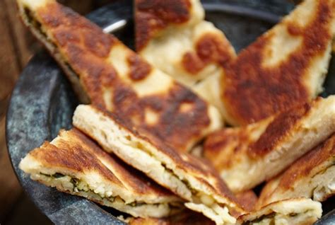 Anatolian Flat Breads Gozleme With Spinach And Cheese Mediterranean