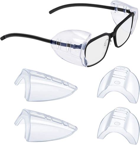 10 pairs safety glasses side shields flexible clear anti slip on clear side shields