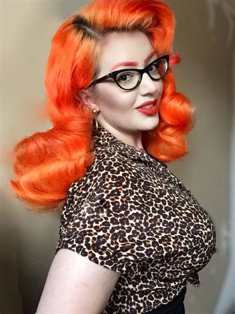 beautiful redhead psychobilly hair big hair rollers rockabilly girl modern pinup fake hair