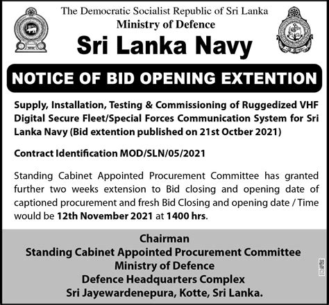 Notice Of Bid Opening Extension Supply Installation And Commissioning