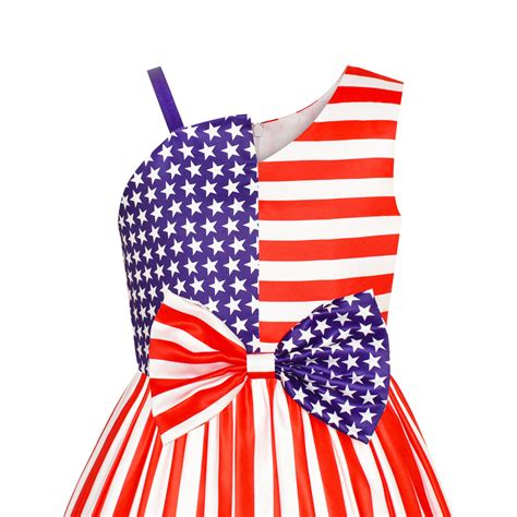 girls dress american flag national day party stars dress sunny fashion