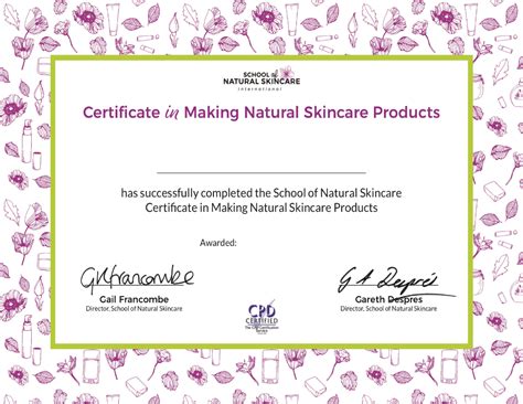Certificate In Making Natural Skincare Products • School Of Natural Skincare • Accredible