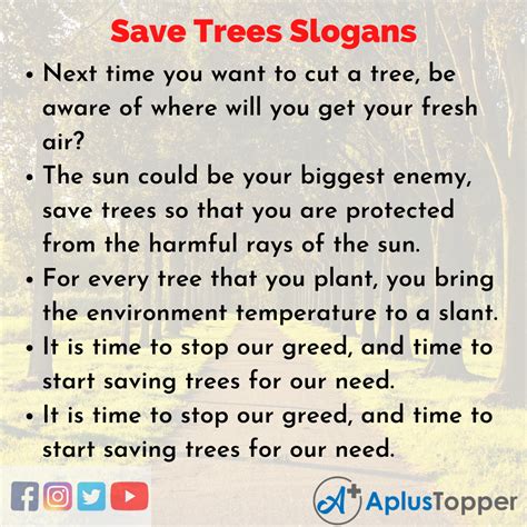 Save Trees Save Environment Slogans English