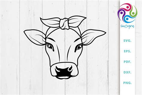 Cow With Bandana Svg Cut File – Crella