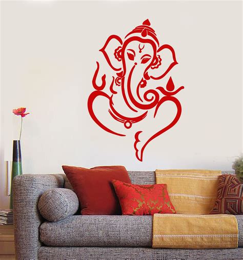 Vinyl Wall Decal Ganesha Elephant God Hindu Hinduism Stickers 2368ig