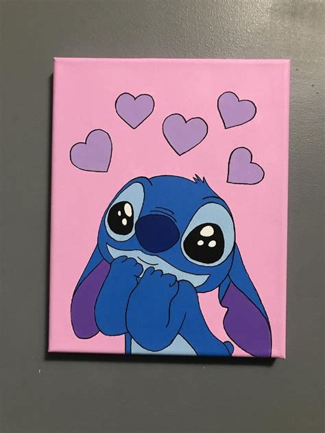 Lilo And Stitch Wholesome Stitch Acrylic Stretched Canvas Etsy