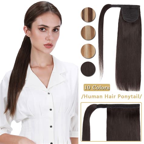 Sego Clip In Hair Extensions 100 Remy Human Hair Wrap Around Ponytail