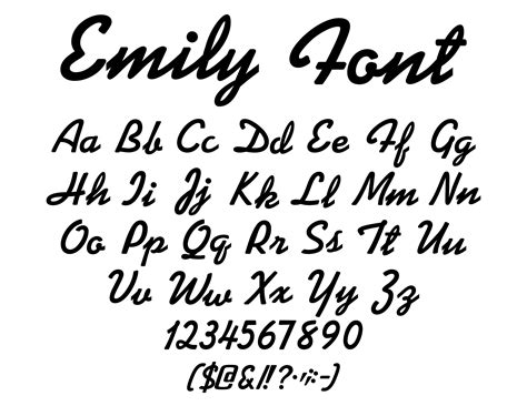 Emily Font Svg Handwritten Font Svg Cursive Font Svg Etsy