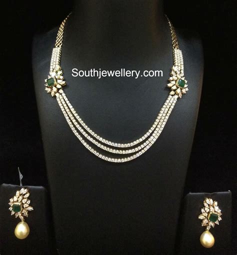 3 Simple And Elegant Diamond Necklace Sets Jewellery Designs
