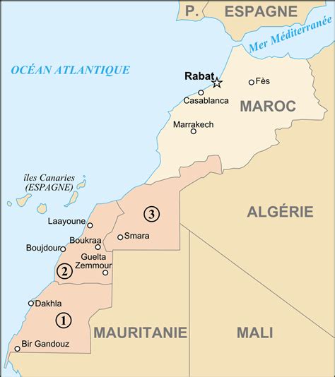 Did you know that the sahara desert is almost as big as the entire united states? Map of Morocco And Western Sahara Fr • Mapsof.net
