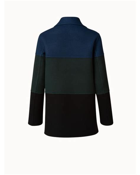 Akris Cashmere Double Face Colorblock Oversized Jacket In Blue Lyst