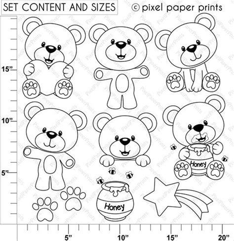 Baby Bear Digital Stamps Digital Stamps Stamp Baby Bear