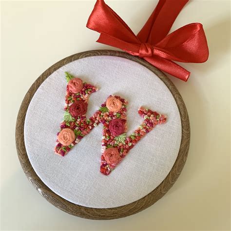 Custom Handmade Embroidery Initial Hand Embroidery Letter Etsy Uk