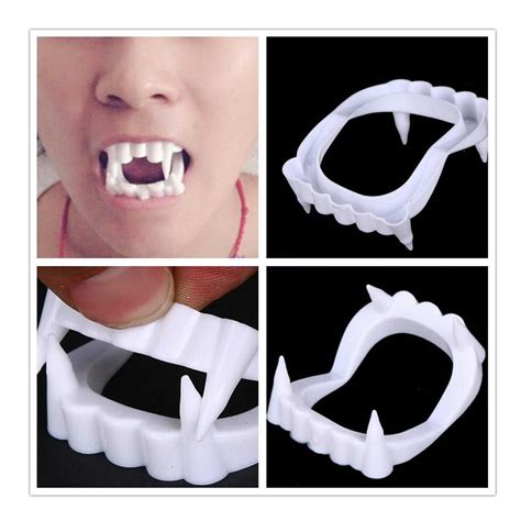 Halloween Fake Teeth Vampire Fangs Cosplay Costume Tricky Horror Themed Evil Party Decor Pops
