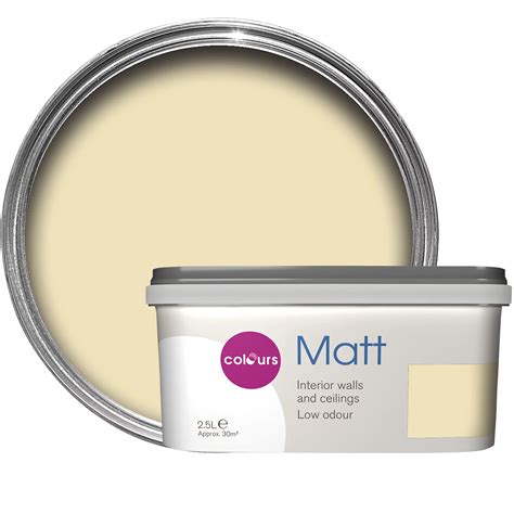 Colours Standard Soft Lemon Matt Emulsion Paint 25l Departments
