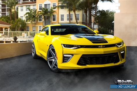 Yellow Camaro Ss With Black Stripe On Xo Luxury Wheels — Gallery