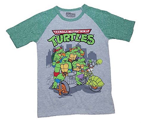 Teenage Mutant Ninja Turtles Gray Raglan Graphic T Shirt Large