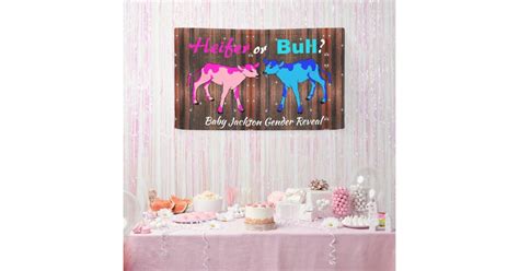 Fun Heifer Or Bull Gender Reveal Banner Zazzle