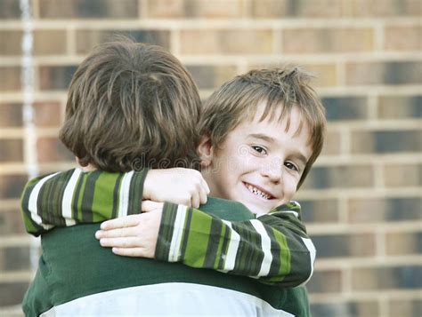 Boy Giving A Hug Stock Image Image Of Happiness Buddies 3298269