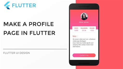 Flutter Speed Code Profile Page App Youtube