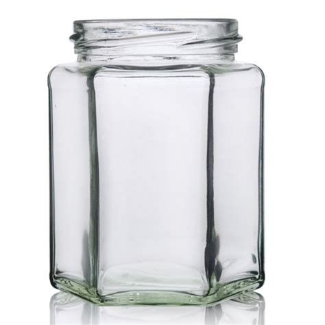 280ml Hexagonal Glass Jar G280mlhexjar 1 Uk