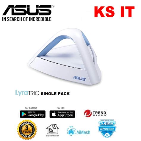 Asus Lyra Trio Ac1750 Mesh Wifi System Single Pack