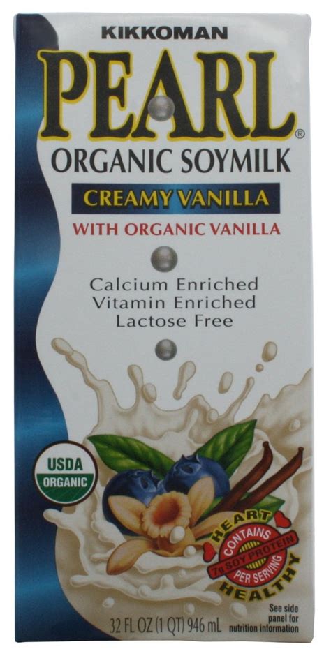 12 Packs Kikkoman Pearl Creamy Vanilla Organic Soy Milk 32 Ounce
