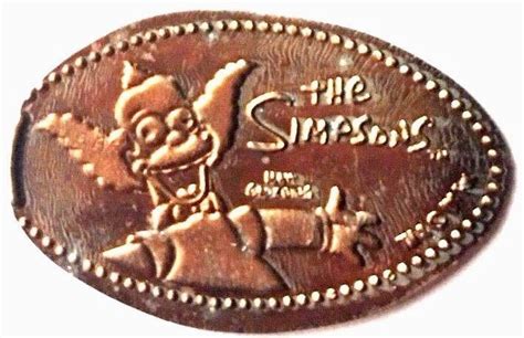 Elongated Pressed Penny Coin Simpsons Krusty Universal Studios