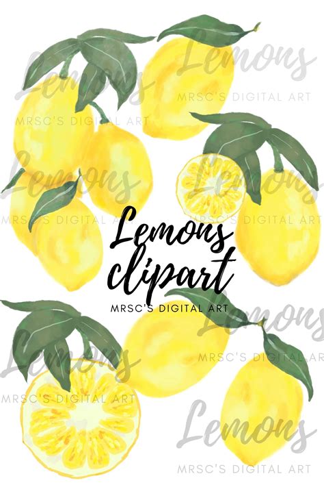 These Lemon Cliparts Come With 5 Different Limon Cliparts They Are Ideal For Invitations Wall