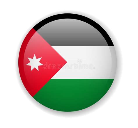 Jordan Flag Round Bright Icon On A White Background Stock Illustration