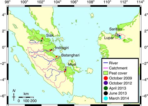 Study Area And Rivers In Indonesia And Malaysia The Data Points