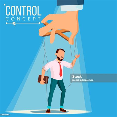 Manipulation Businessman Vector Control Concept Person On Ropes