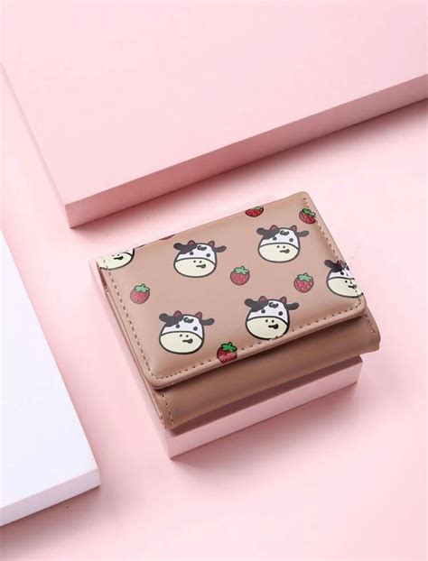 Cute Aesthetic Strawberry And Cows Small Wallet Different Etsy Uk