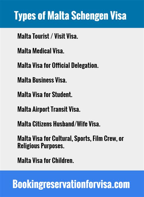Malta Visa Application Requirements Documents And Types