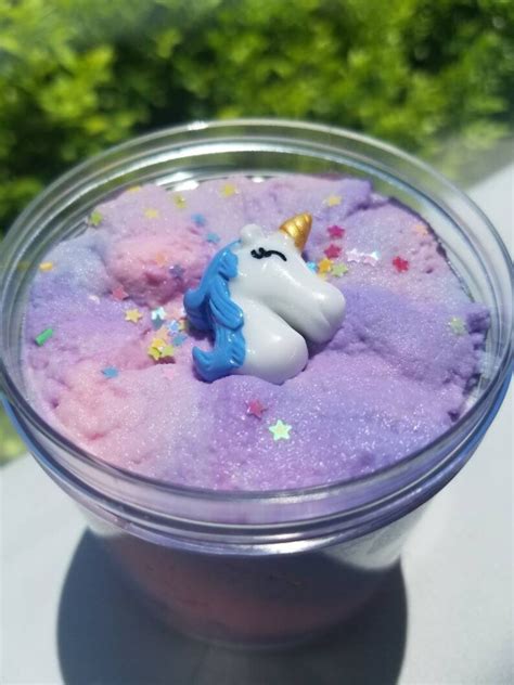 Unicorn Fluff Cloud Slime Kawaii Charm Scented Multi Color Etsy