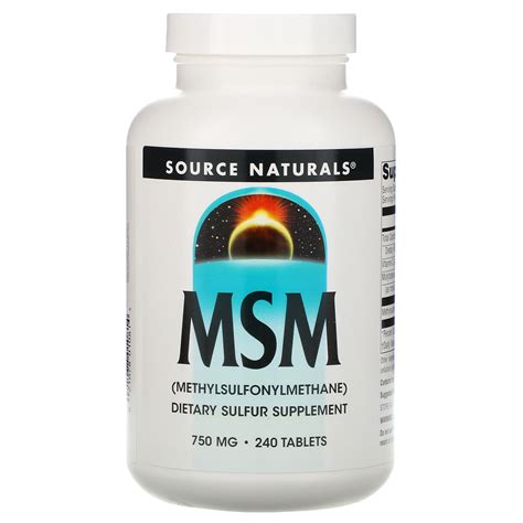 Source Naturals Msm Methylsulfonylmethane 750 Mg 240 Tablets Iherb