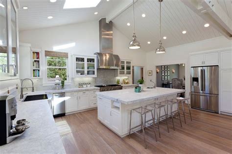Spacious empty kitchen with cathedral ceiling. how to make a ranch house cathedral ceilings - Google ...