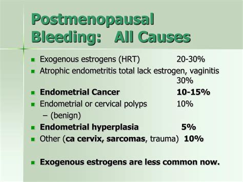 Causes Of Postmenopausal Bleeding Postmenopausal Bleeding Causes
