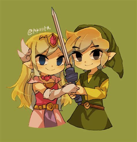 Link Princess Zelda Toon Link And Toon Zelda The Legend Of Zelda And 2 More Drawn By