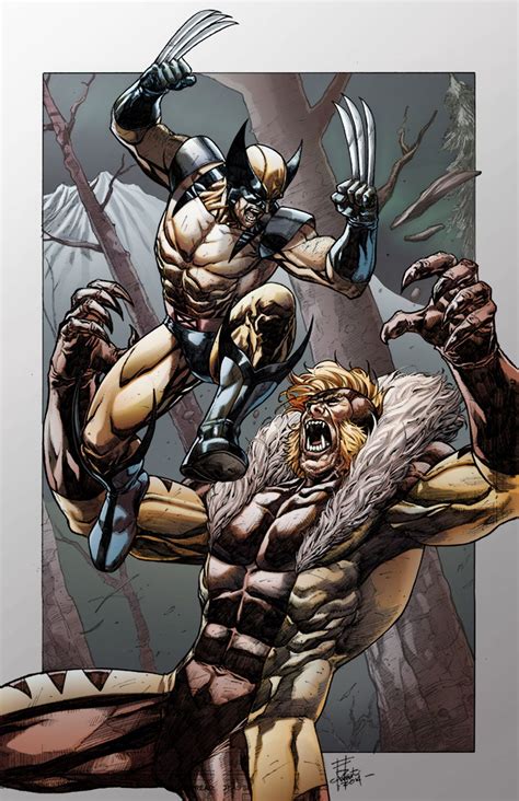 Wolverine Vs Sabretooth By H4125 On Deviantart Wolverine Art