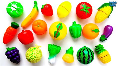 Learn Names Of Fruits And Vegetables With Toy Velcro Learn Colors With Cutting Fruits And