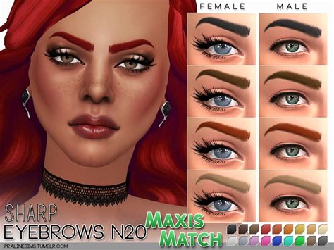 Sims 4 Ccs The Best Eyebrow Pack N02 By Pralinesims