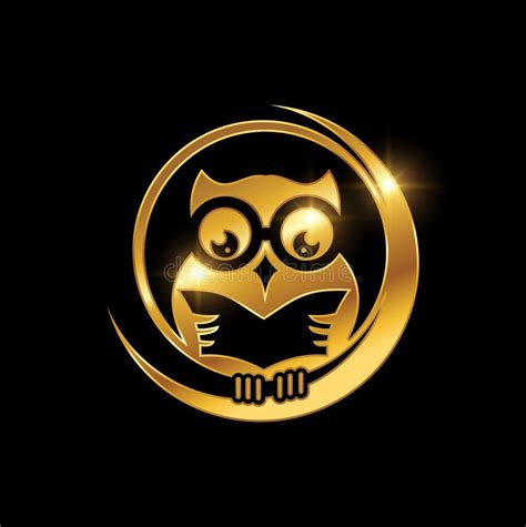 Golden Owl Symbol Logo Sign Stock Vector Illustration Of Emblem
