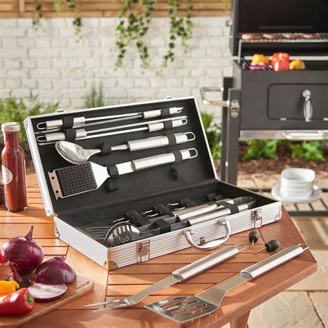 Vonhaus 18 Piece Bbq Tools Set Stainless Steel Grill Utensil Kit With