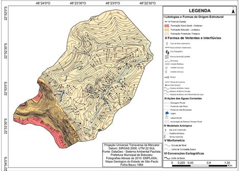 carta geomorfológica da alta bacia do rio capivara do ano de 2010 download scientific diagram