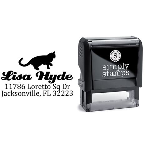 Kitty Round Address Stamp Rubber Stamp Simply Stamps