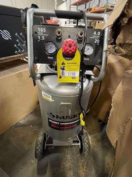 Husky 20 Gal Vertical Electric Powered Silent Air Compressor Dallas