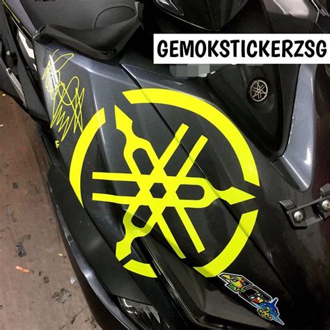 Fluorescent Yellow Yamaha Logo Custom Decal Motorcycles Motorcycle