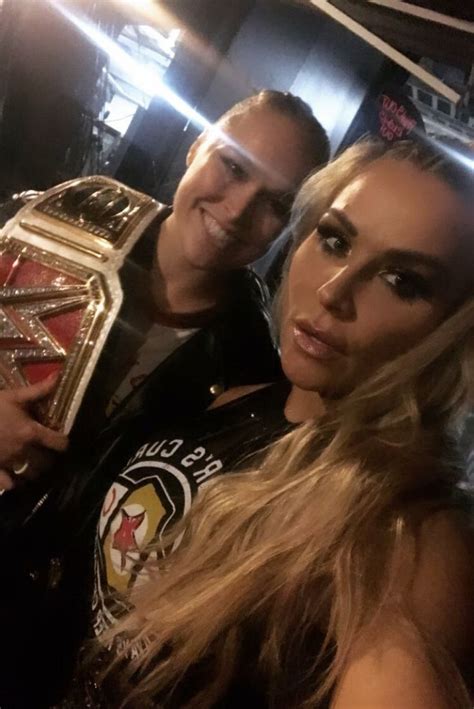 Raw Woman Champion Ronda Rousey And Natalya